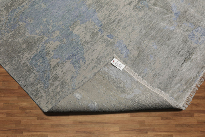 Celeste Rugs Beige Taupe Color 9x12 Hand Knotted Wool & Silk Sherpa Modern & Contemporary Oriental Area Rug