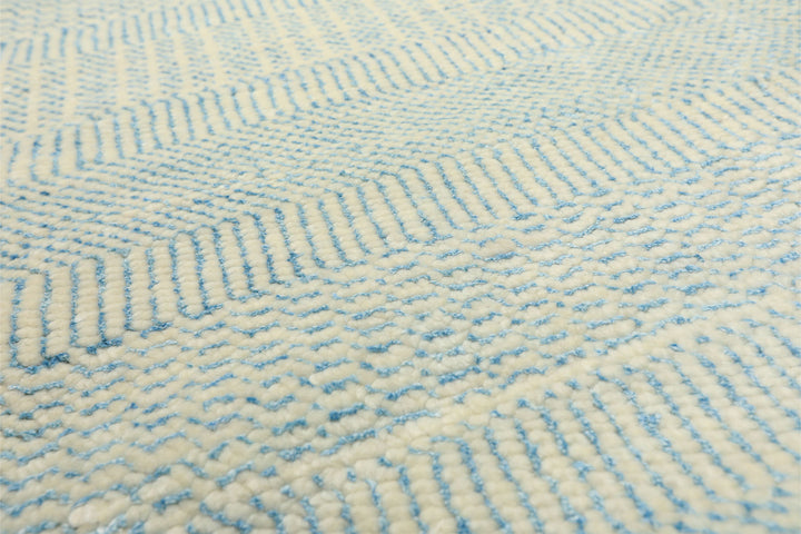 9x12 Ivory, Aqua, Color Hand Knotted Tibetan Wool &amp; Silk Modern &amp; Contemporary Oriental Rug