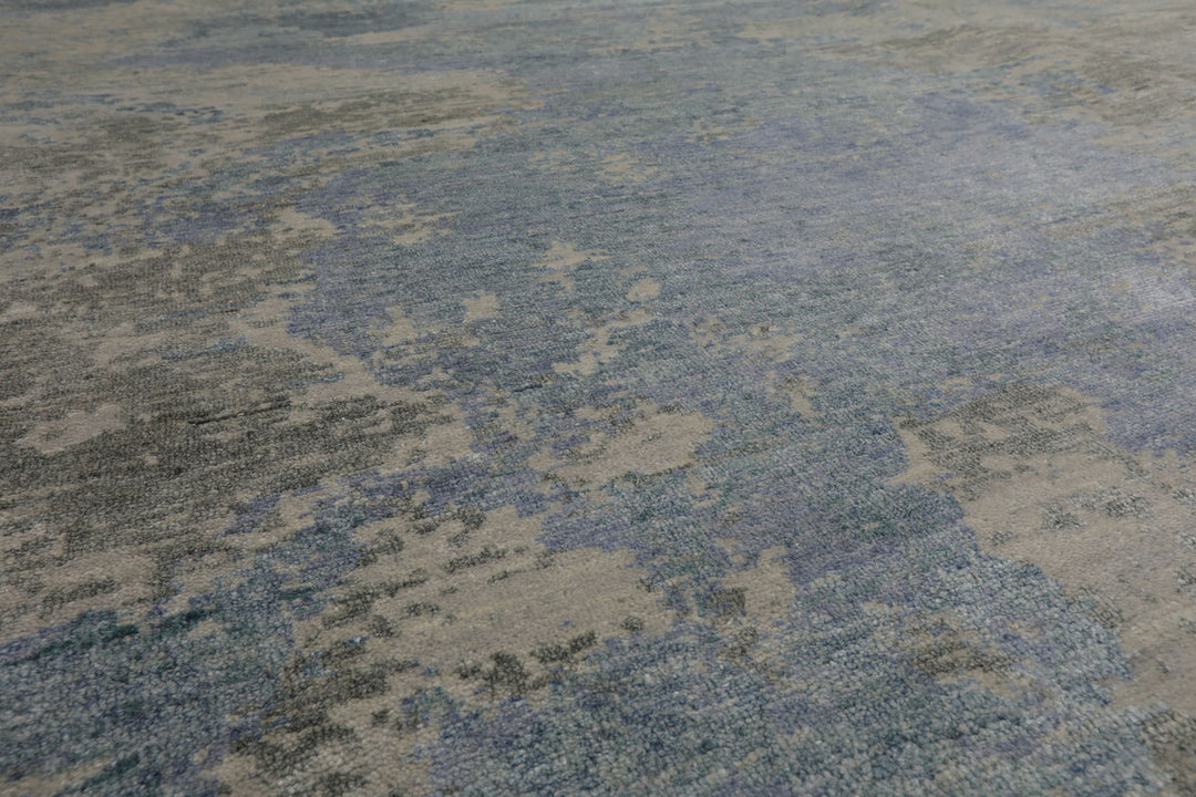 Celeste Rugs Beige Taupe Color 9x12 Hand Knotted Wool & Silk Sherpa Modern & Contemporary Oriental Area Rug