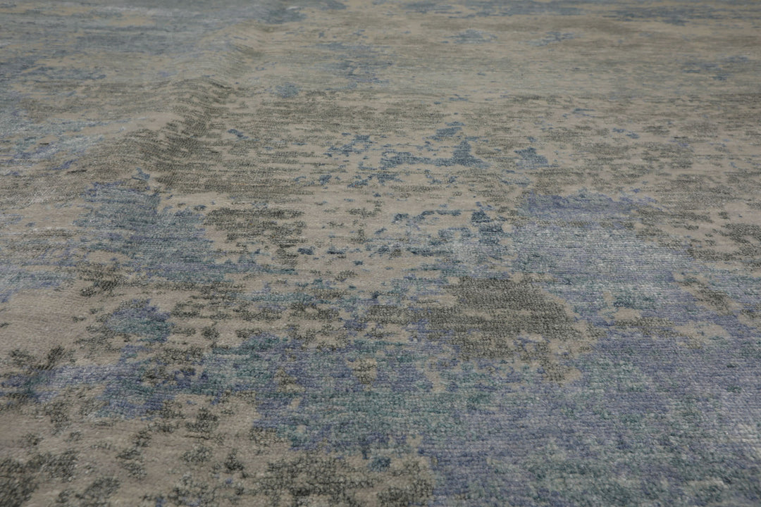 Celeste Rugs Beige Taupe Color 9x12 Hand Knotted Wool & Silk Sherpa Modern & Contemporary Oriental Area Rug
