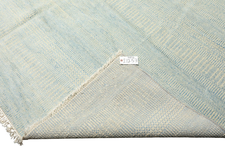 9x12 Ivory, Aqua, Color Hand Knotted Tibetan Wool &amp; Silk Modern &amp; Contemporary Oriental Rug