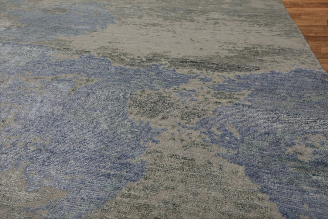 Celeste Rugs Beige Taupe Color 9x12 Hand Knotted Wool & Silk Sherpa Modern & Contemporary Oriental Area Rug