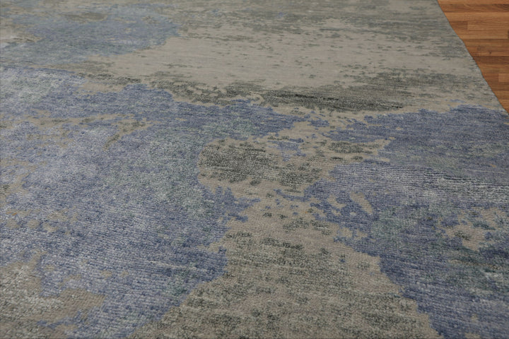 Celeste Rugs Beige Taupe Color 9x12 Hand Knotted Wool & Silk Sherpa Modern & Contemporary Oriental Area Rug