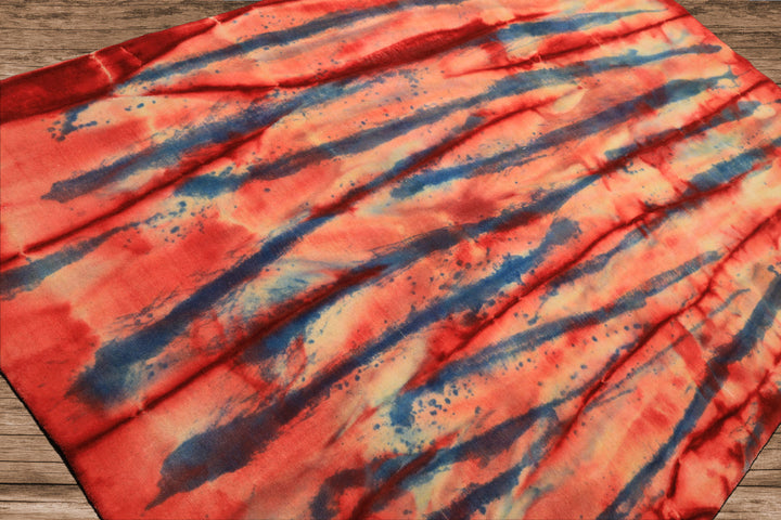 5x8 Red, Ivory, Blue Color Hand Knotted Tibetan Wool Modern & Contemporary Oriental Rug