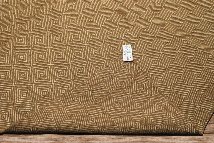 8x10 Gold, Ivory, Color Hand Woven Kilim Wool Modern & Contemporary Oriental Rug