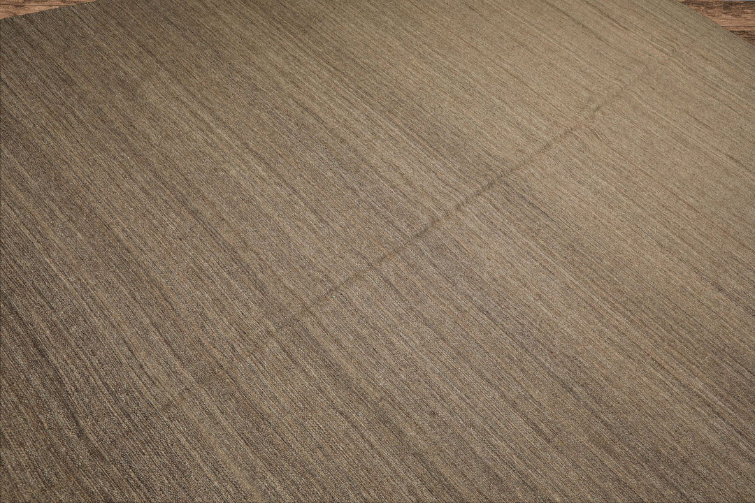 10x14 Taupe, , Color Hand Woven Kilim Wool Modern & Contemporary Oriental Rug