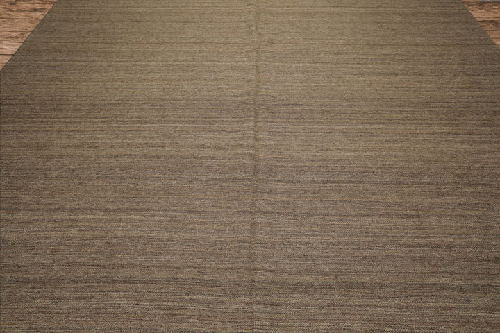 10x14 Taupe, , Color Hand Woven Kilim Wool Modern & Contemporary Oriental Rug
