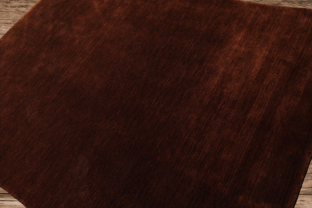 5x8 Dark, Caramel, Color Hand Knotted Gabbeh Wool Traditional Oriental Rug