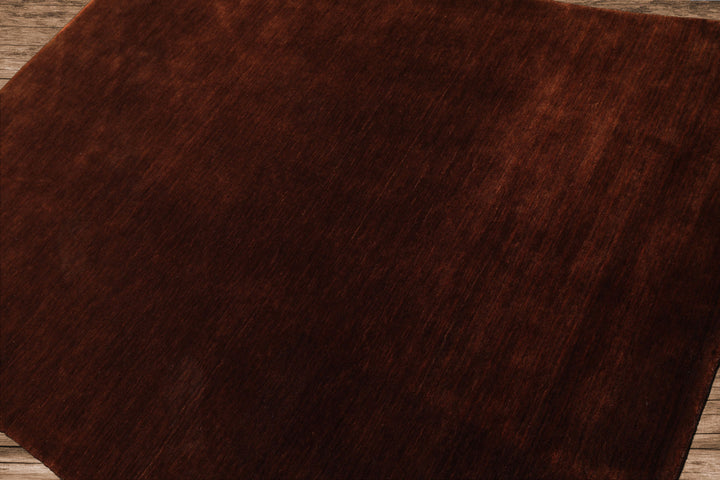 5x8 Dark, Caramel, Color Hand Knotted Gabbeh Wool Traditional Oriental Rug