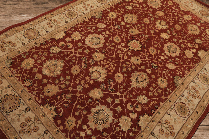 5x8 Burnt Orange, Ivory, Gold Color Hand Tufted Nourison Wool & Silk Traditional Oriental Rug