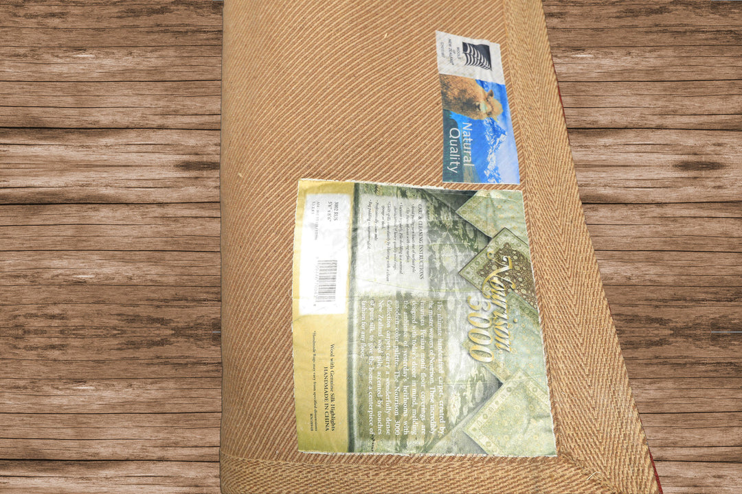 5x8 Burnt Orange, Ivory, Gold Color Hand Tufted Nourison Wool & Silk Traditional Oriental Rug