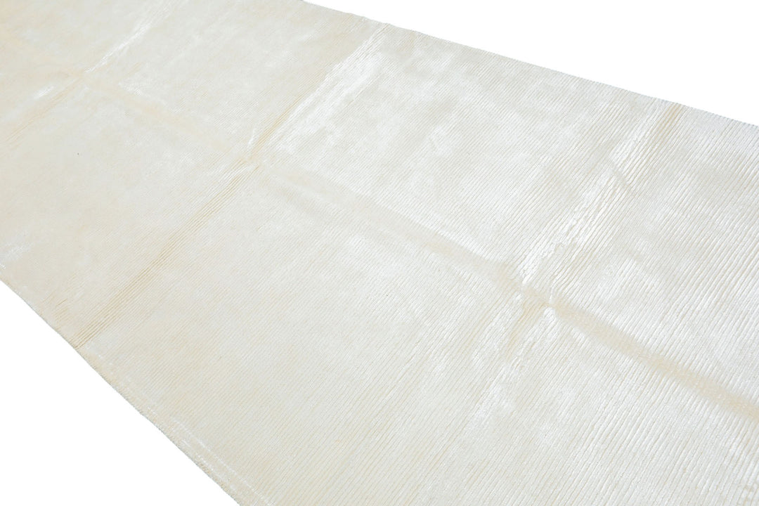 Runner Off White, , Color Hand Knotted Tibetan Viscose Moden &amp; Contemporary Oriental Rug