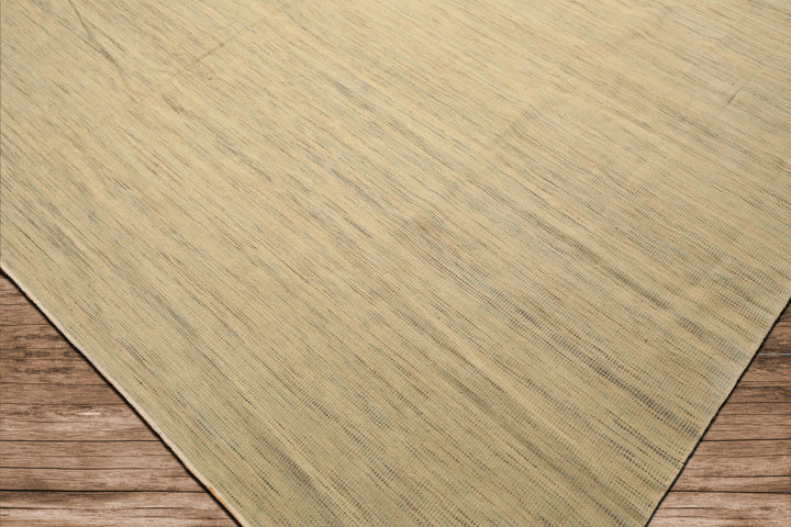 10x14 Ivory, Celadon, Multi Color Hand Woven Kilim Wool Modern & Contemporary Oriental Rug