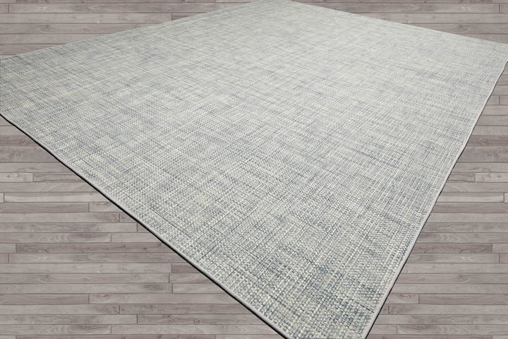 Multi Size Slate Blue Off White Color Hand Woven Textured 80%Wool & 20%Nylon Contemporary Oriental Rug