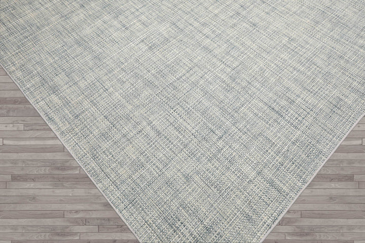Multi Size Slate Blue Off White Color Hand Woven Textured 80%Wool & 20%Nylon Contemporary Oriental Rug