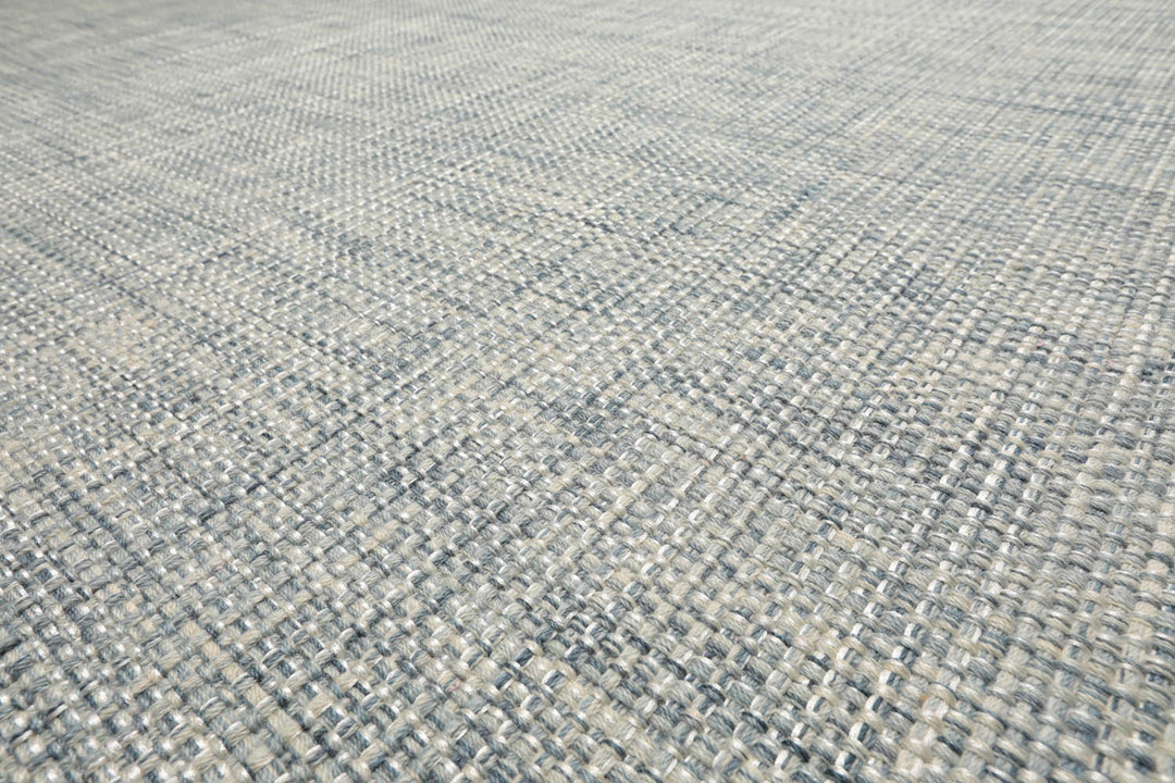 Multi Size Slate Blue Off White Color Hand Woven Textured 80%Wool & 20%Nylon Contemporary Oriental Rug