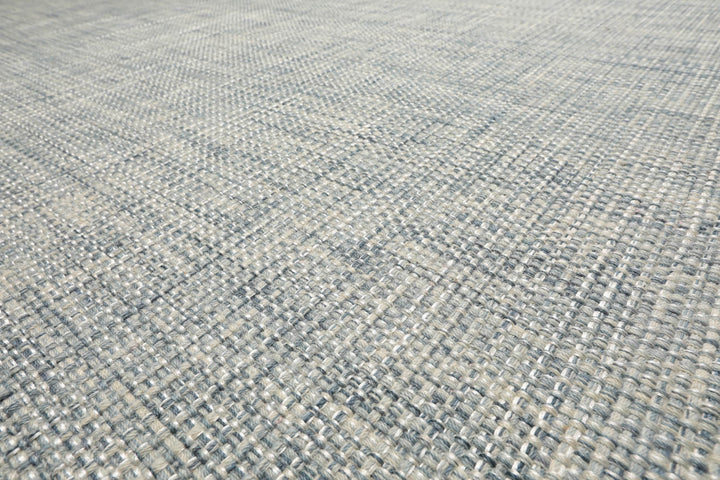 Multi Size Slate Blue Off White Color Hand Woven Textured 80%Wool & 20%Nylon Contemporary Oriental Rug