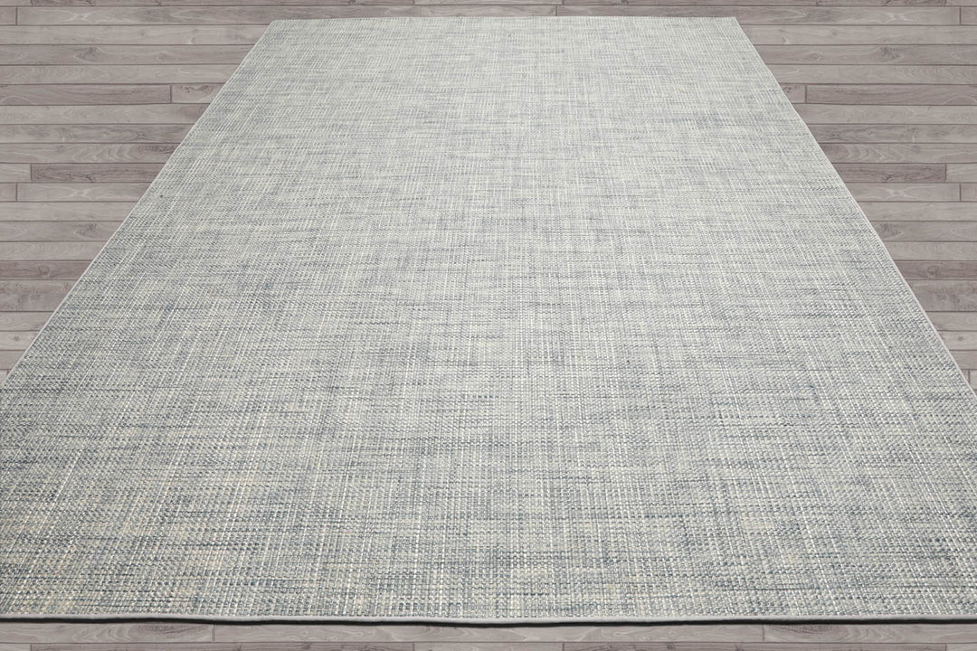 Multi Size Slate Blue Off White Color Hand Woven Textured 80%Wool & 20%Nylon Contemporary Oriental Rug