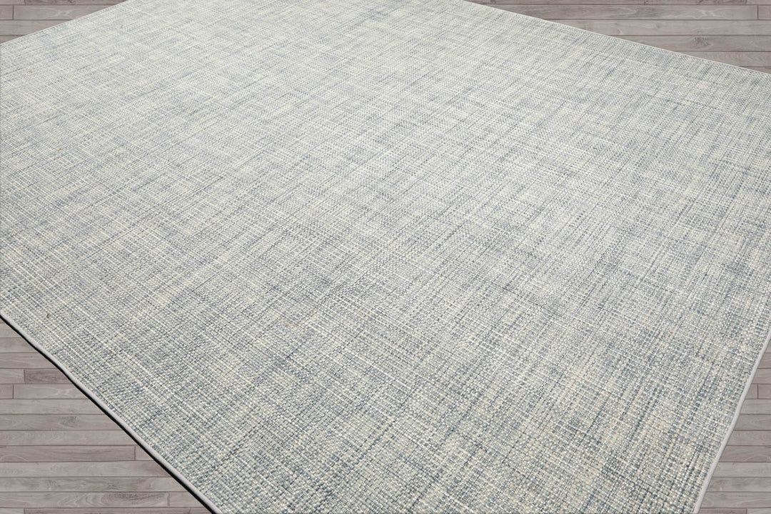 Multi Size Slate Blue Off White Color Hand Woven Textured 80%Wool & 20%Nylon Contemporary Oriental Rug