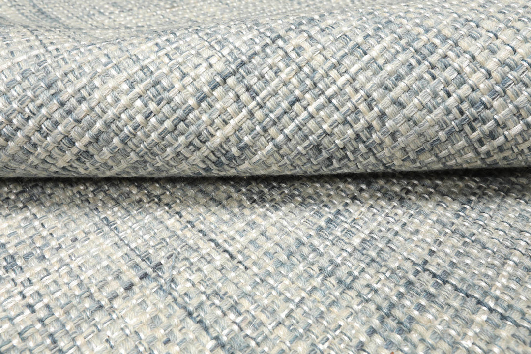 Multi Size Slate Blue Off White Color Hand Woven Textured 80%Wool & 20%Nylon Contemporary Oriental Rug