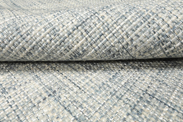 Multi Size Slate Blue Off White Color Hand Woven Textured 80%Wool & 20%Nylon Contemporary Oriental Rug