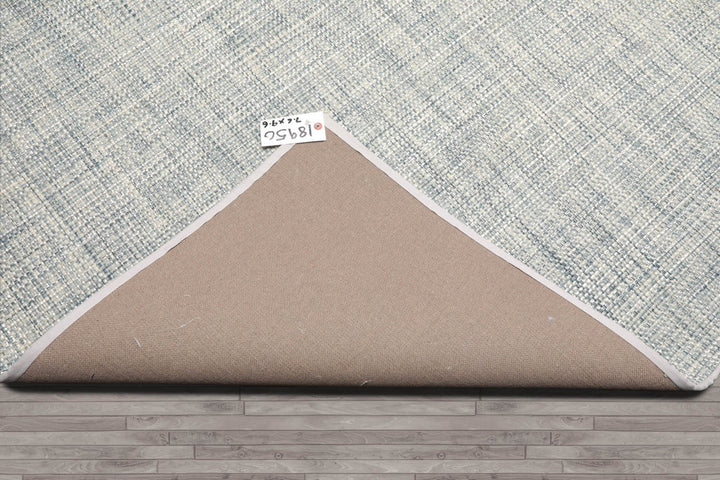 Multi Size Slate Blue Off White Color Hand Woven Textured 80%Wool & 20%Nylon Contemporary Oriental Rug