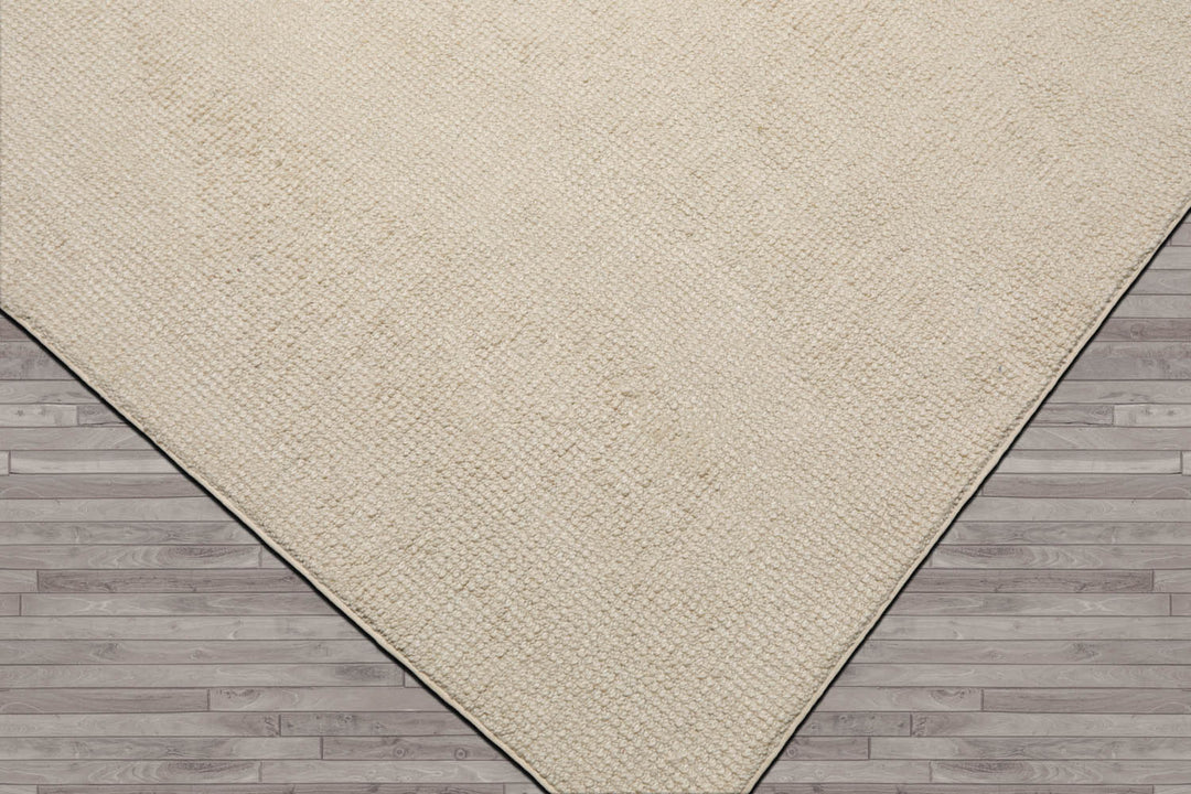Multi Size Ivory Color Hand Tufted Textured New Zealand Wool Contemporary Oriental Rug