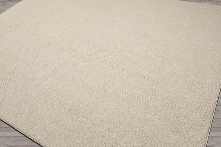 Multi Size Ivory Color Hand Tufted Textured New Zealand Wool Contemporary Oriental Rug