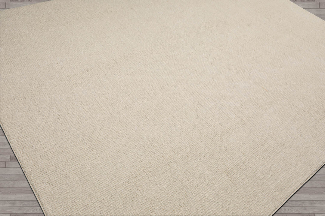 Multi Size Ivory Color Hand Tufted Textured New Zealand Wool Contemporary Oriental Rug