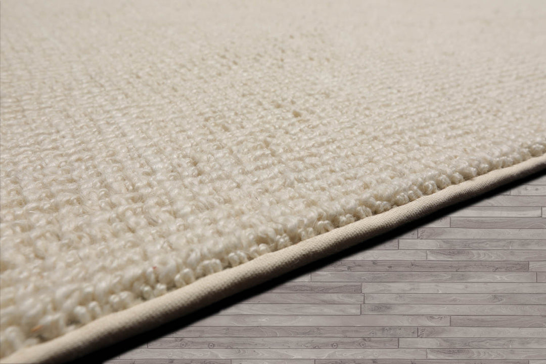 Multi Size Ivory Color Hand Tufted Textured New Zealand Wool Contemporary Oriental Rug