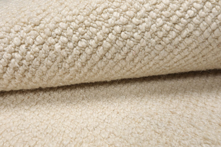 Multi Size Ivory Color Hand Tufted Textured New Zealand Wool Contemporary Oriental Rug