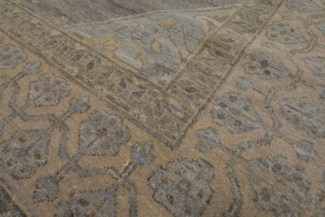 12x15 Slate, Gray, Faded Color Hand Knotted Peshawar Wool Transitional Oriental Rug