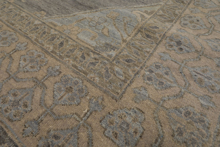 12x15 Slate, Gray, Faded Color Hand Knotted Peshawar Wool Transitional Oriental Rug