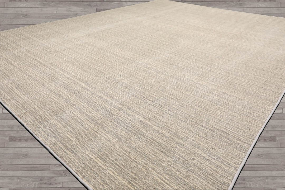 Multi Size Beige Gray Color Hand Tufted Textured New Zealand Wool Contemporary Oriental Rug