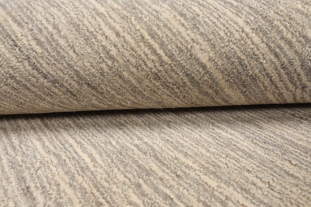 Multi Size Beige Gray Color Hand Tufted Textured New Zealand Wool Contemporary Oriental Rug
