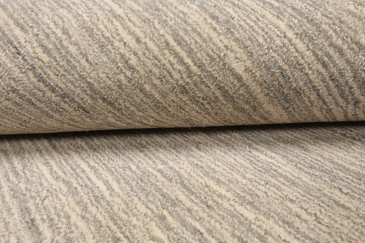 Multi Size Beige Gray Color Hand Tufted Textured New Zealand Wool Contemporary Oriental Rug