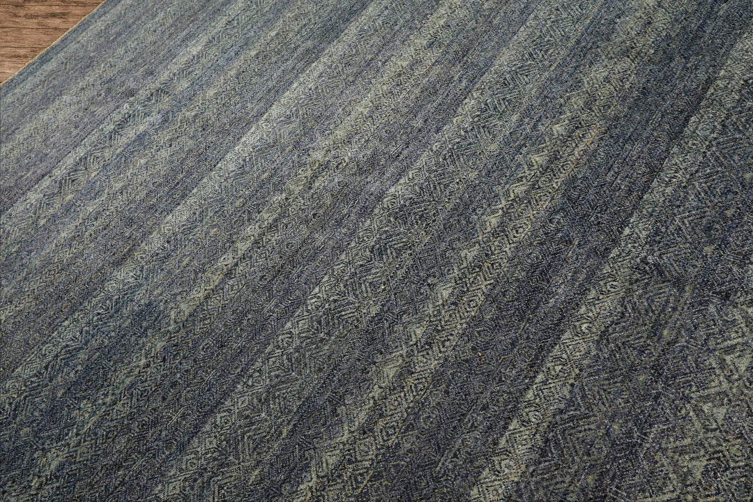 8x10 Blue, Multi, Color Hand Knotted Peshawar Wool Transitional Oriental Rug