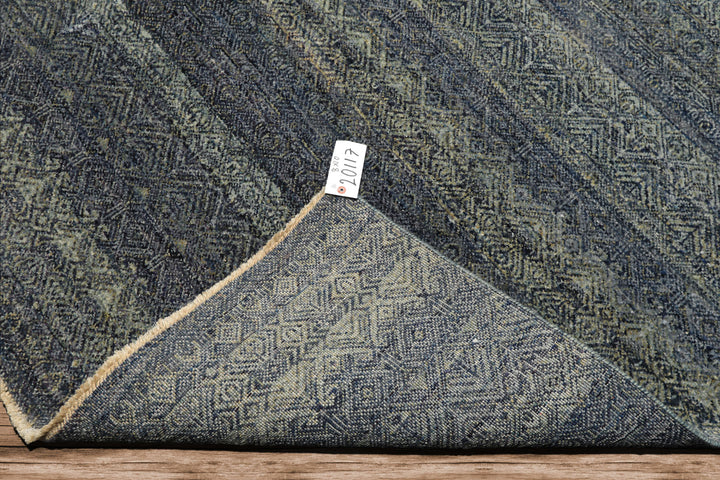 8x10 Blue, Multi, Color Hand Knotted Peshawar Wool Transitional Oriental Rug