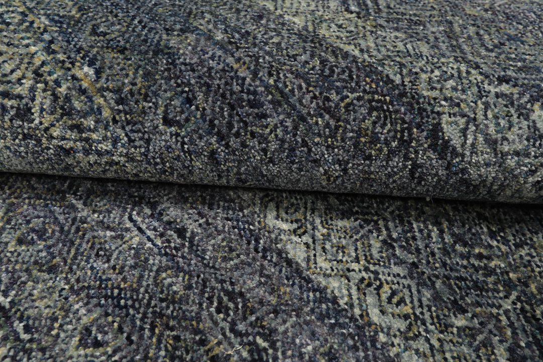 8x10 Blue, Multi, Color Hand Knotted Peshawar Wool Transitional Oriental Rug