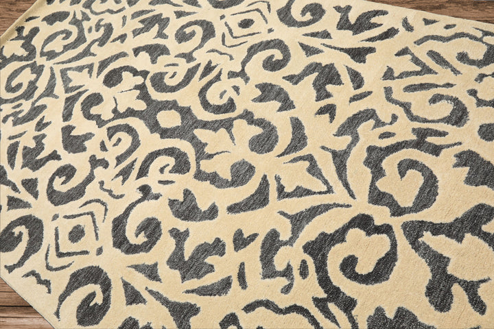 5x8 Ivory, Gray, Color Hand Tufted Handmade Wool Transitional Oriental Rug