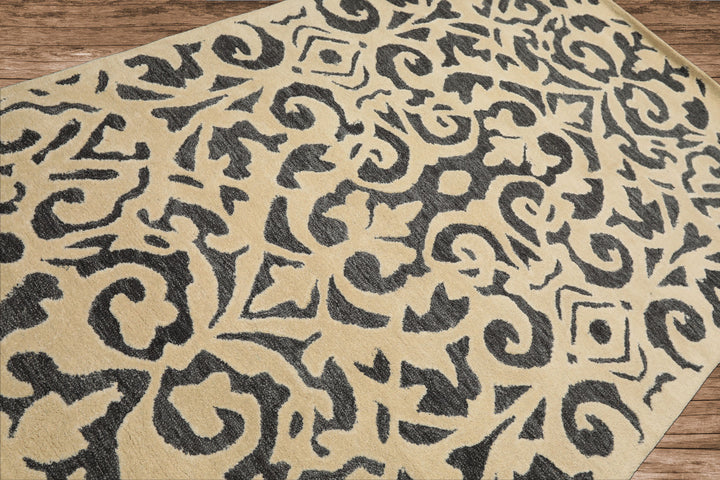 5x8 Ivory, Gray, Color Hand Tufted Handmade Wool Transitional Oriental Rug