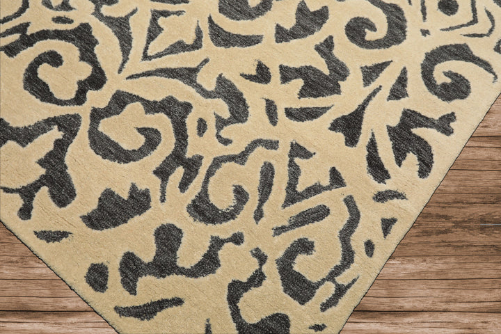 5x8 Ivory, Gray, Color Hand Tufted Handmade Wool Transitional Oriental Rug