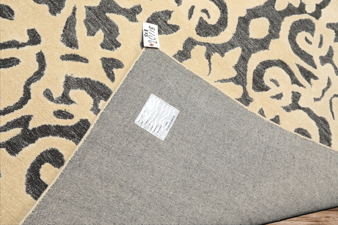 5x8 Ivory, Gray, Color Hand Tufted Handmade Wool Transitional Oriental Rug