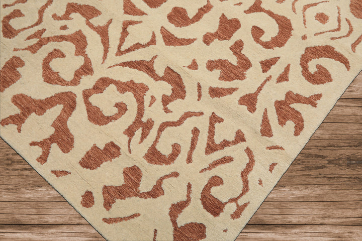 5x8 Ivory, Brown, Color Hand Tufted Handmade Wool Transitional Oriental Rug