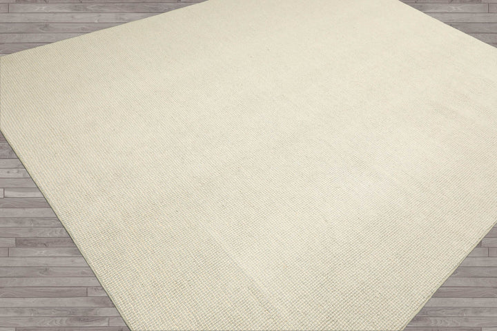 Multi Size Sea Foam Ivory Color Hand Tufted Textured New Zealand Wool Contemporary Oriental Rug