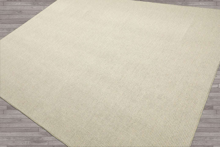 Multi Size Sea Foam Ivory Color Hand Tufted Textured New Zealand Wool Contemporary Oriental Rug