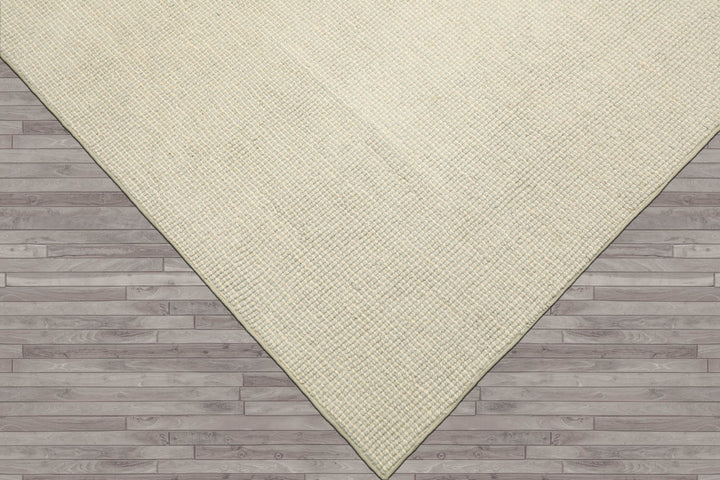 Multi Size Sea Foam Ivory Color Hand Tufted Textured New Zealand Wool Contemporary Oriental Rug