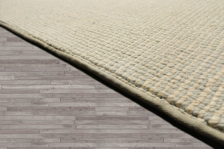 Multi Size Sea Foam Ivory Color Hand Tufted Textured New Zealand Wool Contemporary Oriental Rug