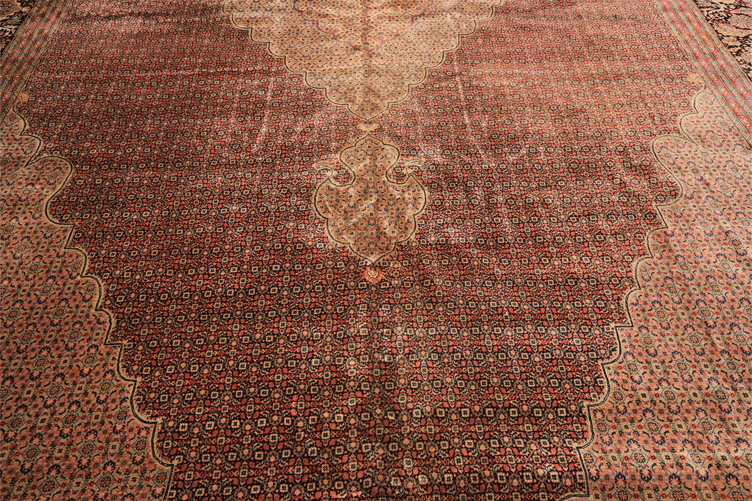 12x18 Black, Rust, Rose Color Hand Knotted Sino Persian Wool &amp; Silk Traditional Oriental Rug