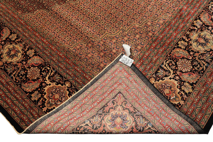 12x18 Black, Rust, Rose Color Hand Knotted Sino Persian Wool &amp; Silk Traditional Oriental Rug